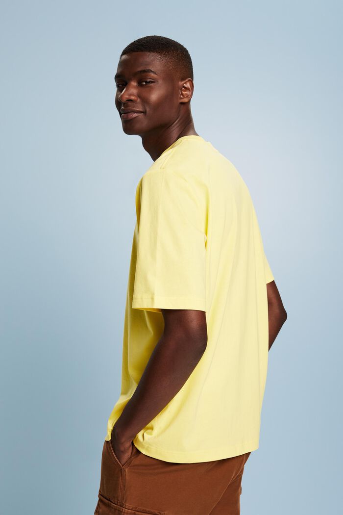 T-shirt unisex in cotone Pima stampato, PASTEL YELLOW, detail image number 2