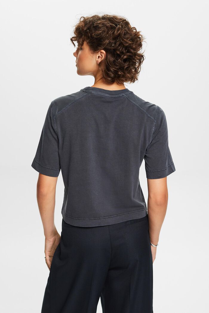 T-shirt squadrata in cotone, BLACK, detail image number 3