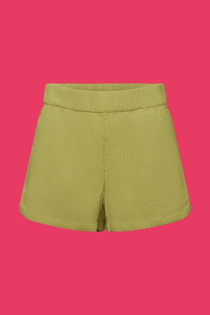 Shorts pull on in cotone stropicciato, PISTACHIO GREEN, detail image number 7