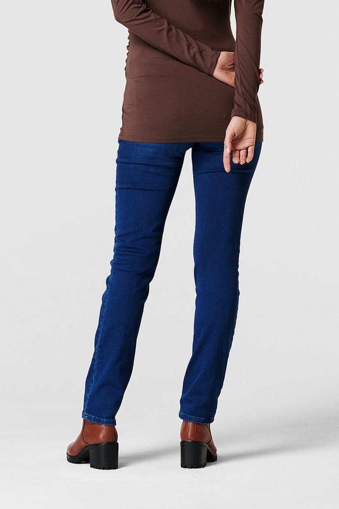 Jeans elasticizzati con fascia premaman, DARK WASHED BLUE, detail image number 1
