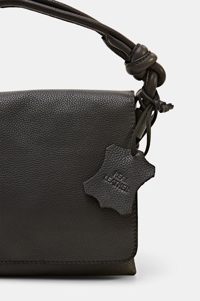 Piccola borsa con patta in pelle, DARK GREY, detail image number 1