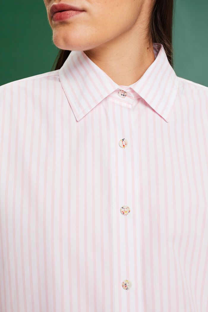 Camicia in popeline a righe, PASTEL PINK, detail image number 3
