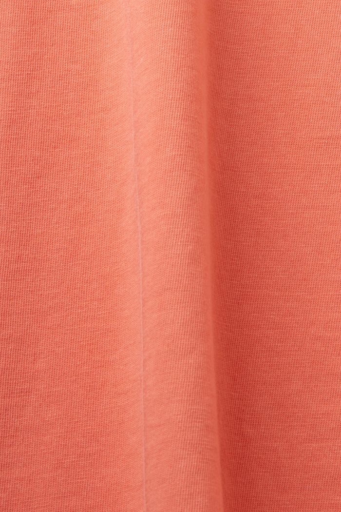 T-shirt con logo ricamato, 100% cotone, CORAL RED, detail image number 6