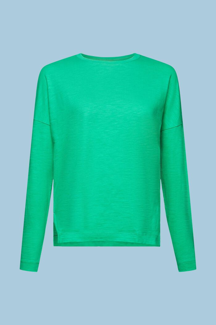 Maglia basic a maniche lunghe in jersey, GREEN, detail image number 7