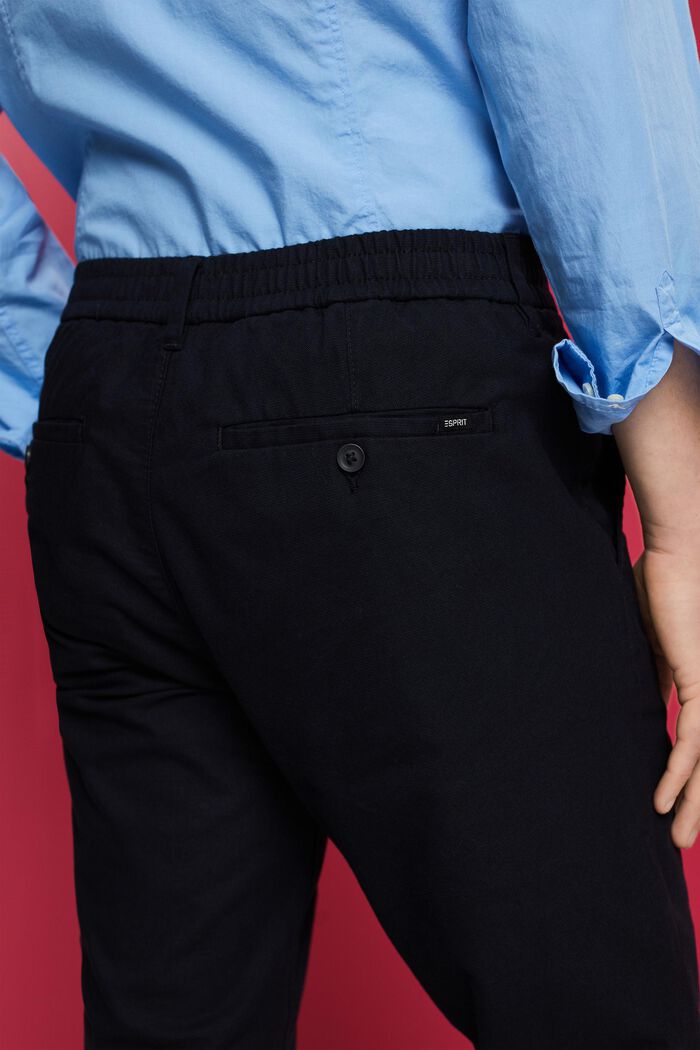 Pantaloni chino in tessuto spazzolato, NAVY, detail image number 4