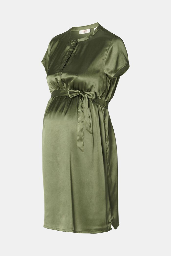 MATERNITY Abito in raso con cintura, OLIVE GREEN, detail image number 4