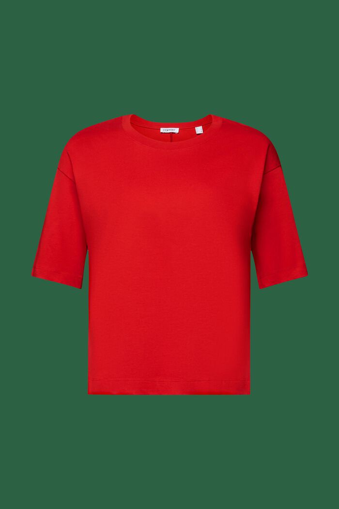 T-shirt sciancrata con girocollo, DARK RED, detail image number 6