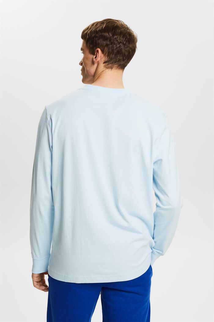Maglia henley in jersey, PASTEL BLUE, detail image number 3