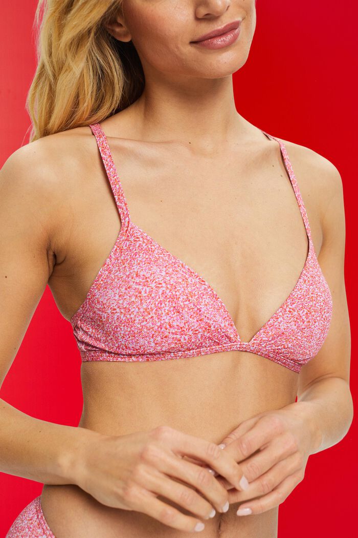 Top da bikini imbottito e con stampa, PINK, detail image number 1