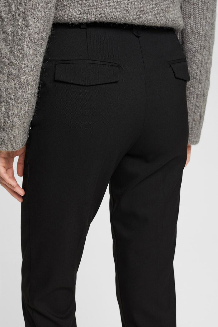 Pantaloni a vita media con gamba affusolata, BLACK, detail image number 4