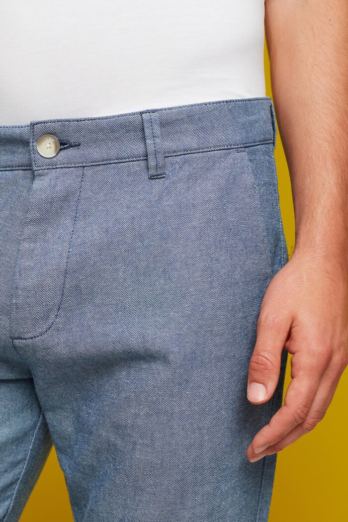 Pantaloni chino strutturati, 100% cotone, BLUE, detail image number 2