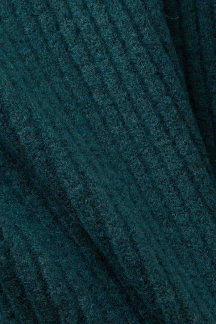 Abito mini in maglia a coste, EMERALD GREEN, detail image number 5