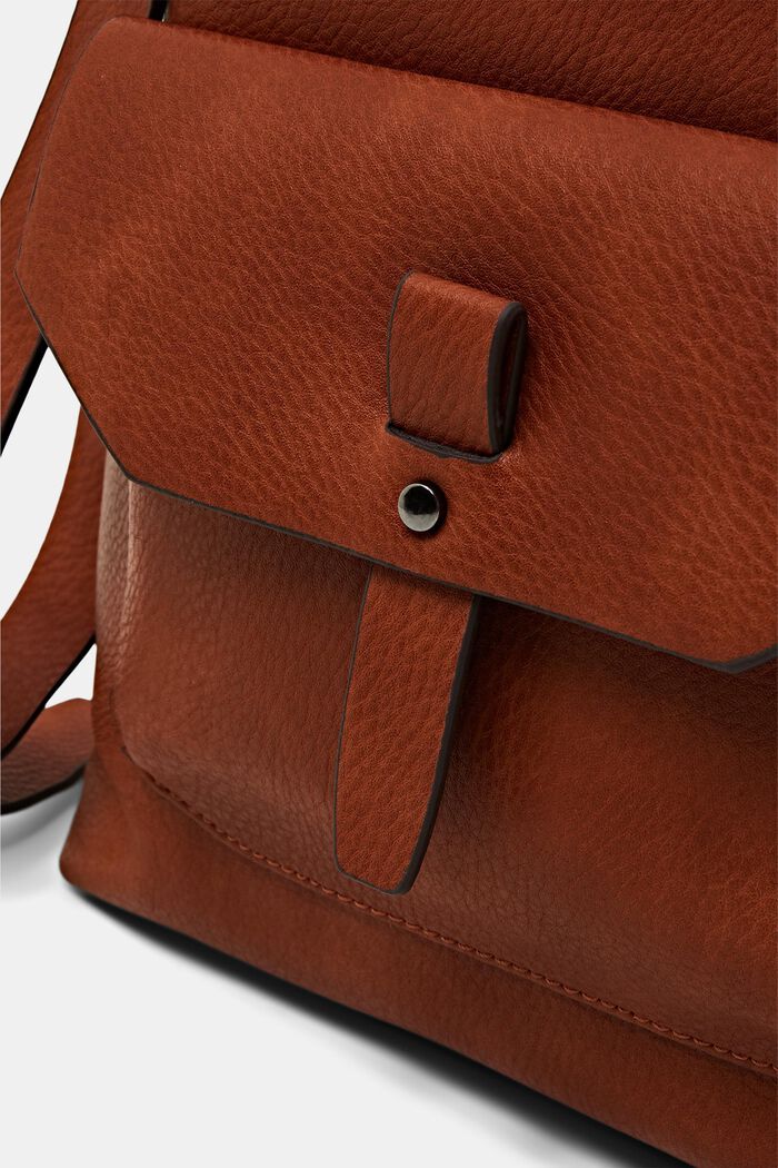 Borsa a tracolla in similpelle, RUST BROWN, detail image number 1