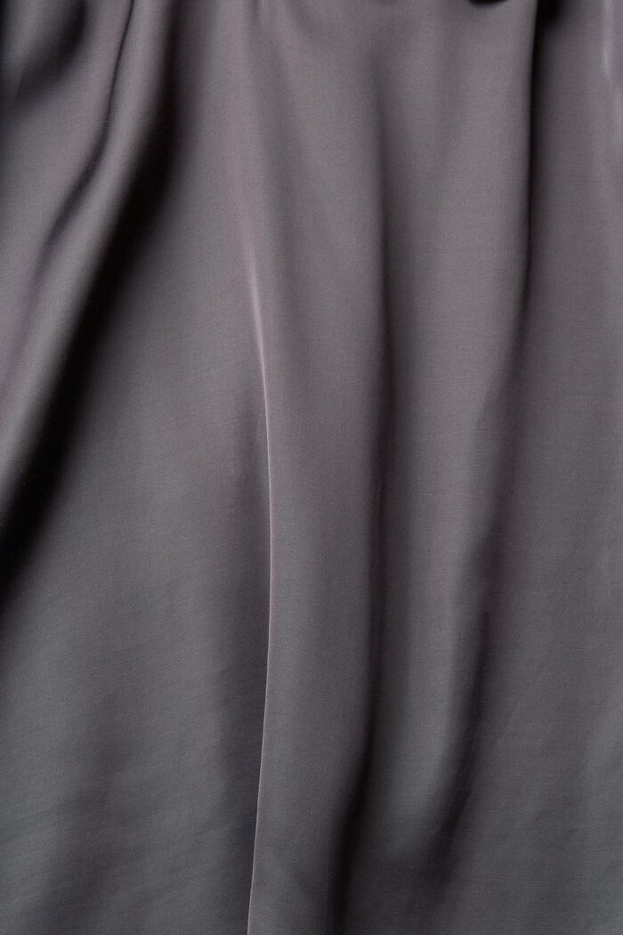 Blusa in raso con colletto arricciato, LENZING™ ECOVERO™, ANTHRACITE, detail image number 1