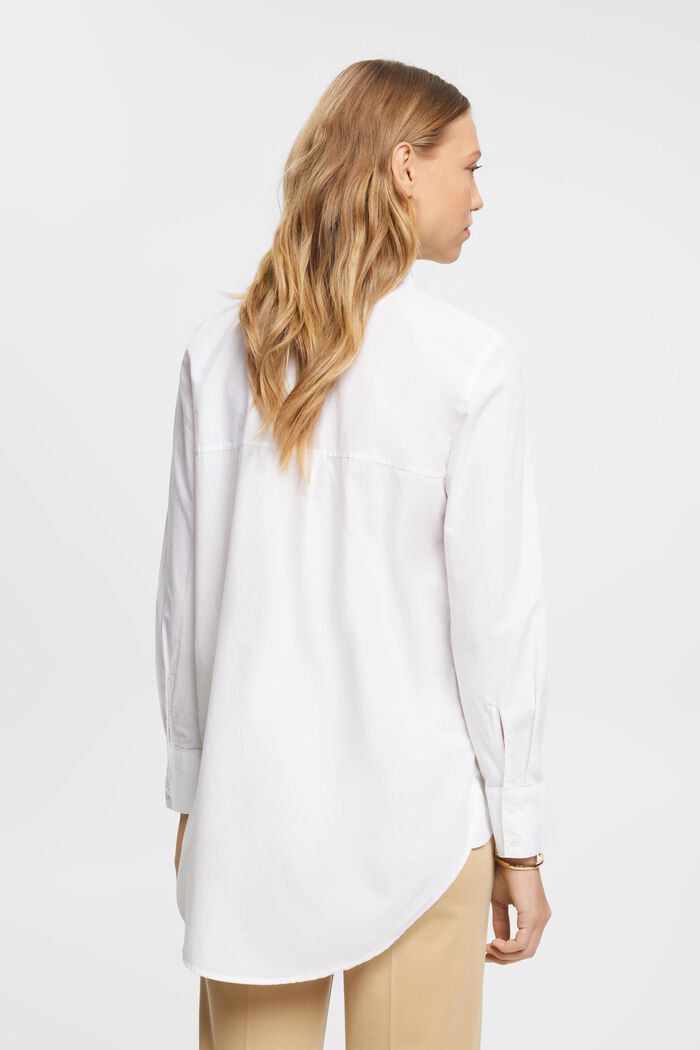 Blusa in cotone con una tasca, WHITE, detail image number 3
