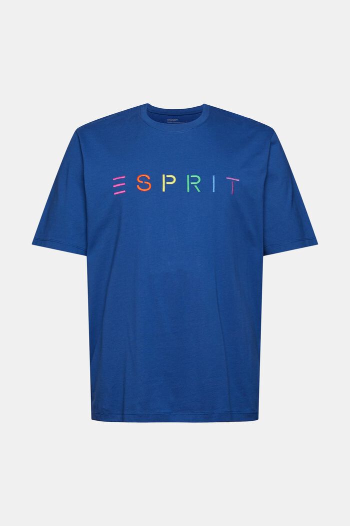 T-shirt in jersey con ricamo del logo, BRIGHT BLUE, overview