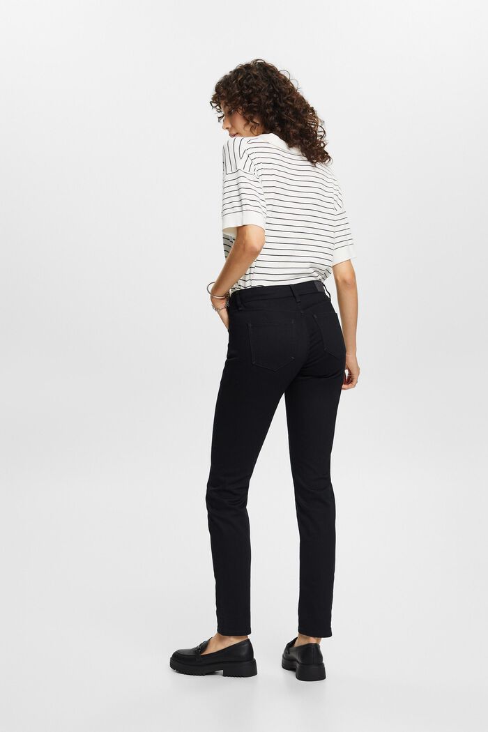 Jeans Slim Fit stretch a vita media, BLACK RINSE, detail image number 3