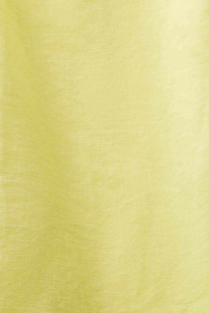 Camicetta arricciata senza maniche in lino cotone, PASTEL YELLOW, detail image number 5