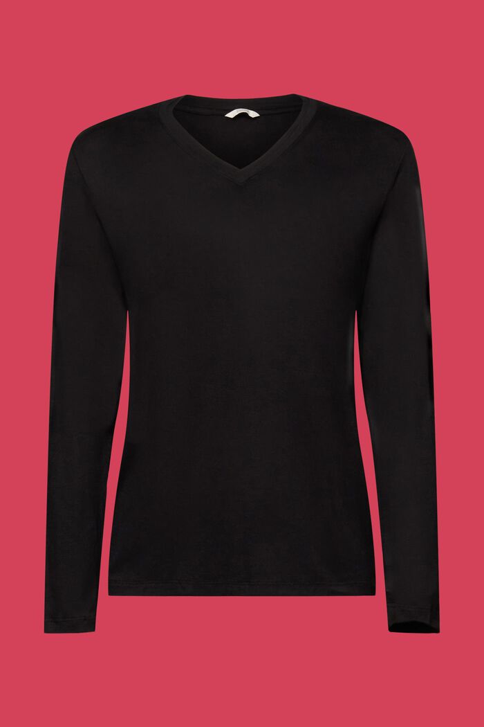 Maglia del pigiama in LENZING™ ECOVERO™, BLACK, detail image number 5