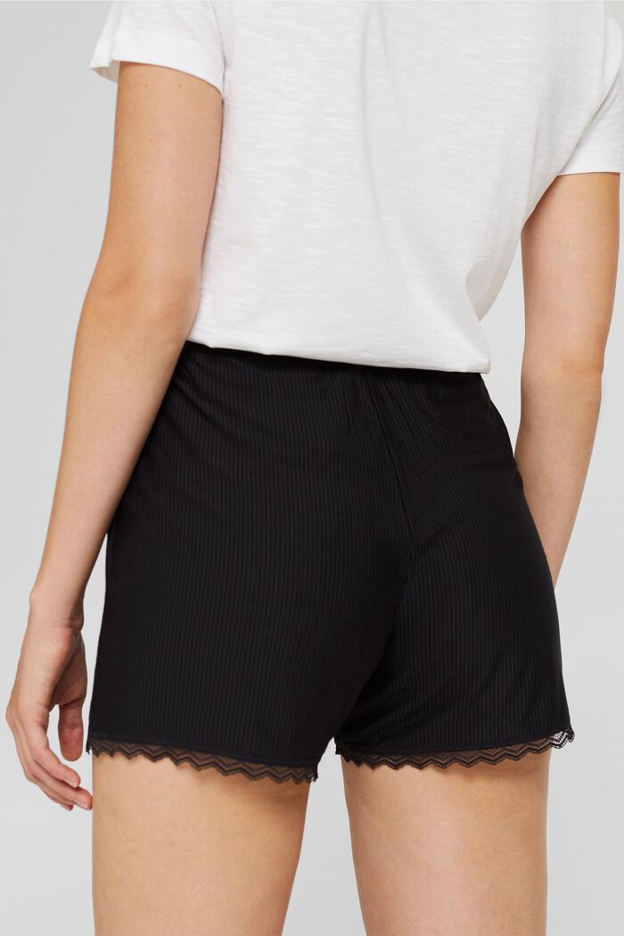 Shorts da pigiama con pizzo, LENZING™ ECOVERO™, BLACK, detail image number 2