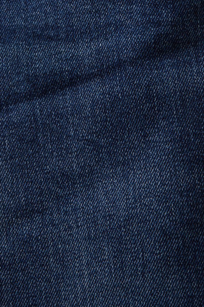 Jeans dritti retrò a vita alta, BLUE DARK WASHED, detail image number 6