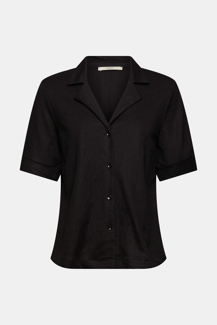 T-shirt effetto camicia blusata, BLACK, detail image number 6