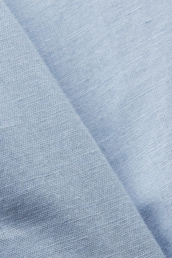 Abito camicia in cotone e lino, LIGHT BLUE LAVENDER, detail image number 5