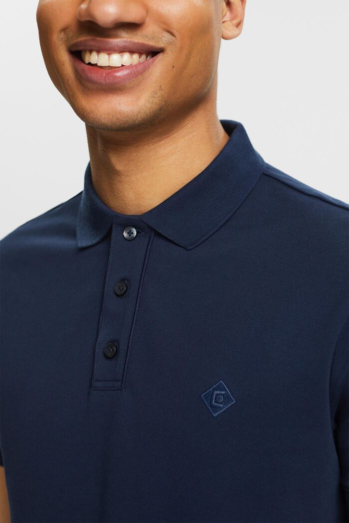 Polo con logo, NAVY, detail image number 3