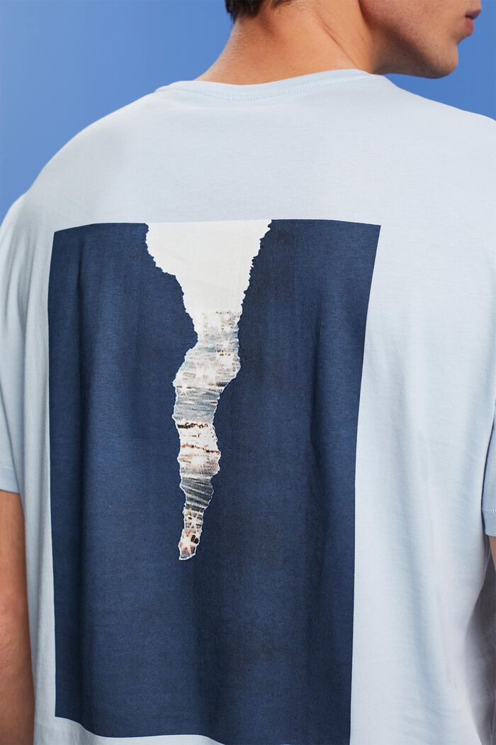T-shirt in jersey con stampa dietro, 100% cotone, PASTEL BLUE, detail image number 2