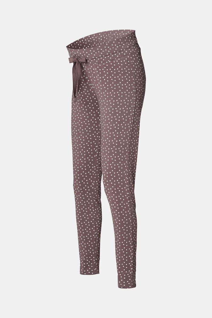 Pantaloni da pigiama premaman, cotone biologico, TAUPE, detail image number 3
