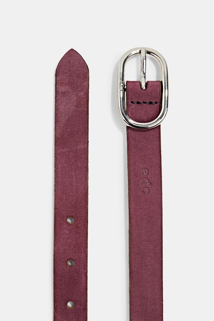 Cintura sottile in pelle, BORDEAUX RED, detail image number 1