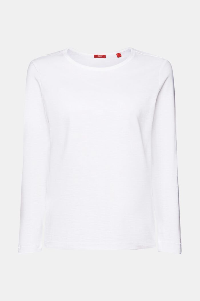 Top a maniche lunghe, 100% cotone, WHITE, detail image number 6