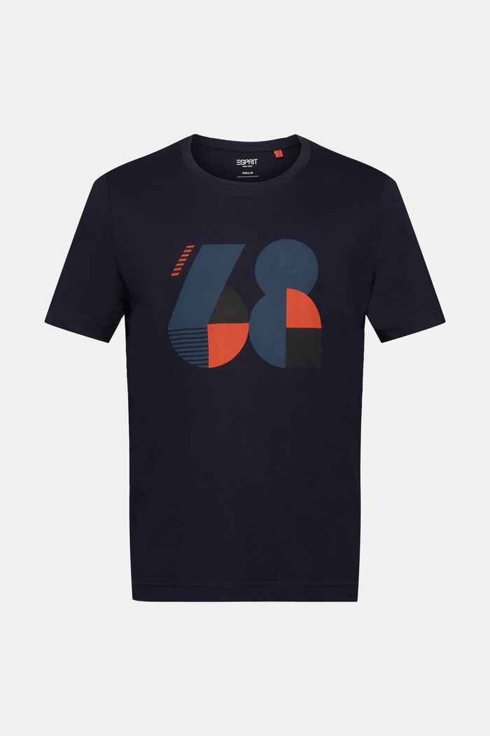 T-shirt in jersey con stampa, 100% cotone, NAVY, detail image number 6