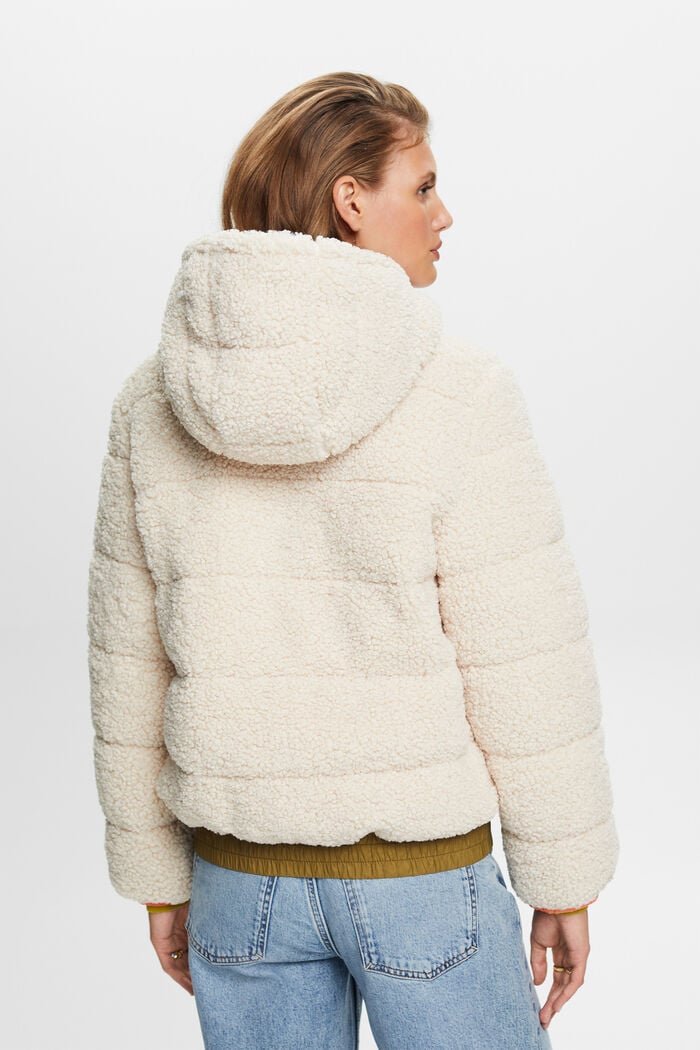Riciclato: giacca reversibile con pelliccia teddy, CREAM BEIGE, detail image number 3