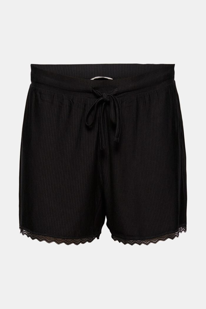 Shorts da pigiama con pizzo, LENZING™ ECOVERO™, BLACK, overview