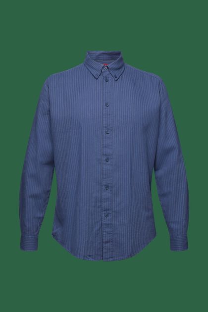 Camicia in flanella di cotone a righe gessate