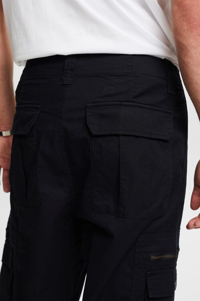 Pantaloni cargo dritti in twill, BLACK, detail image number 3