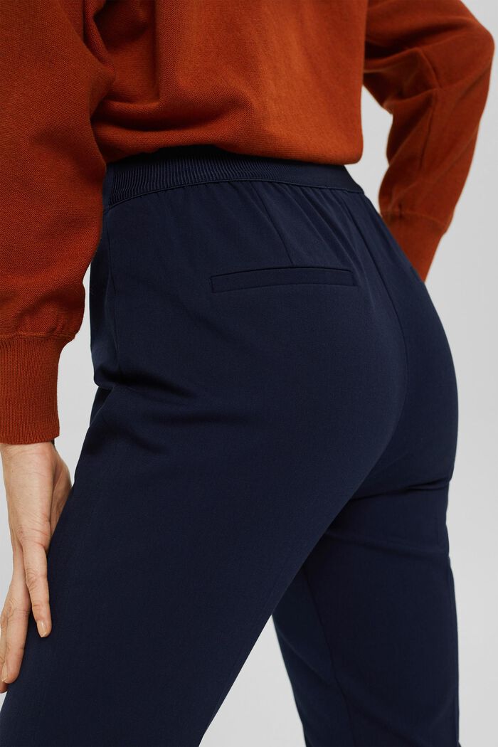 Pantaloni stretch con cintura elastica, NAVY, detail image number 5