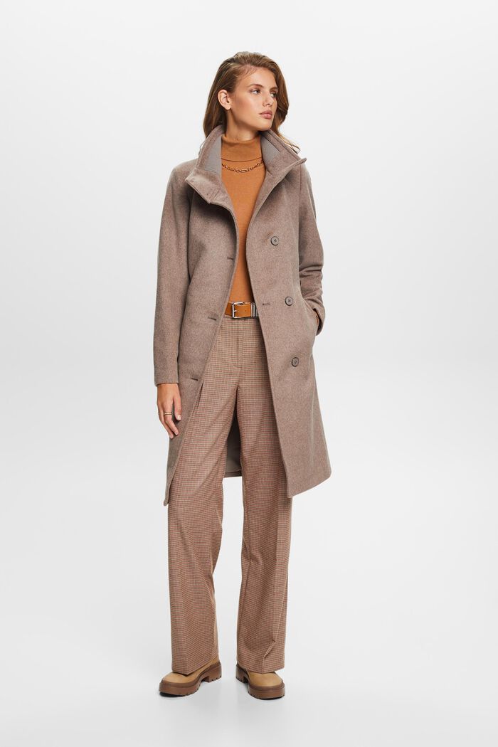 Riciclato: cappotto in misto lana con cachemire, TAUPE, detail image number 4