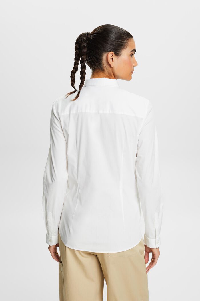 Camicia in popeline a maniche lunghe, WHITE, detail image number 4