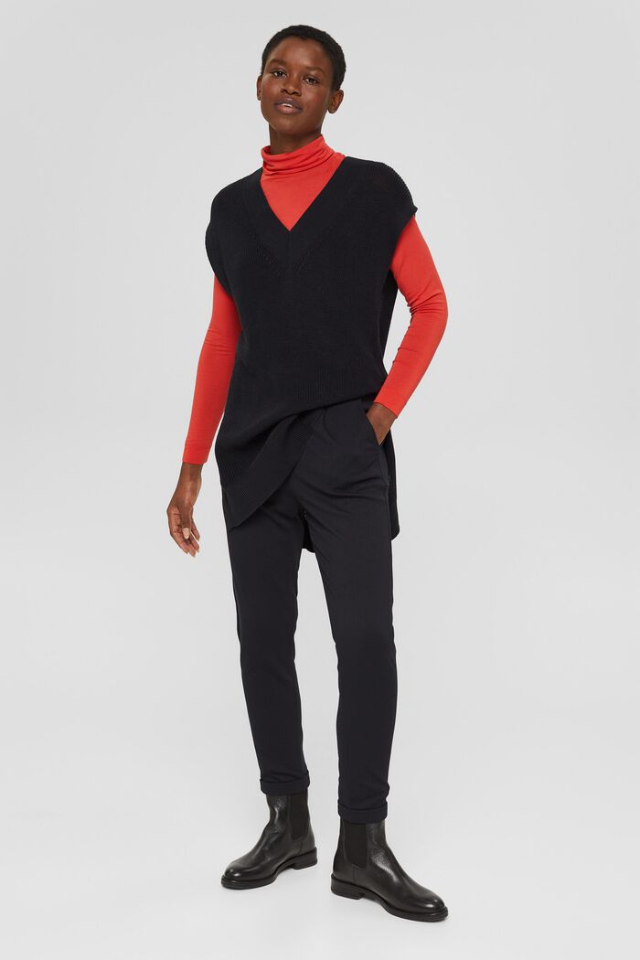 In materiale riciclato: pantaloni jogger con elastico in vita, BLACK, detail image number 6