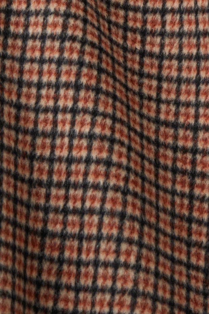 Cappotto in misto lana a quadri, TERRACOTTA, detail image number 6