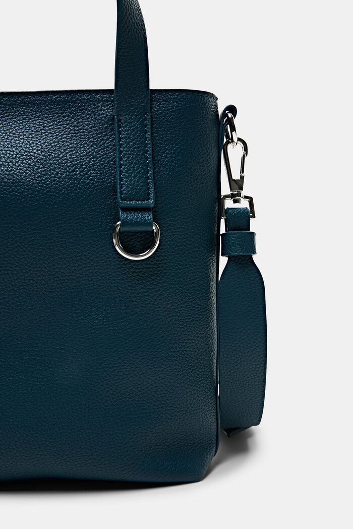 Piccola tote bag in similpelle, TEAL GREEN, detail image number 1
