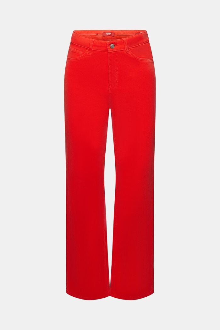 Pantaloni in fine velluto Straight Fit a vita alta, RED, detail image number 7