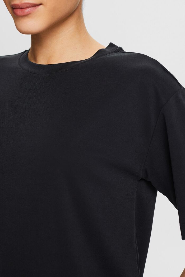T-shirt girocollo in jersey, BLACK, detail image number 2