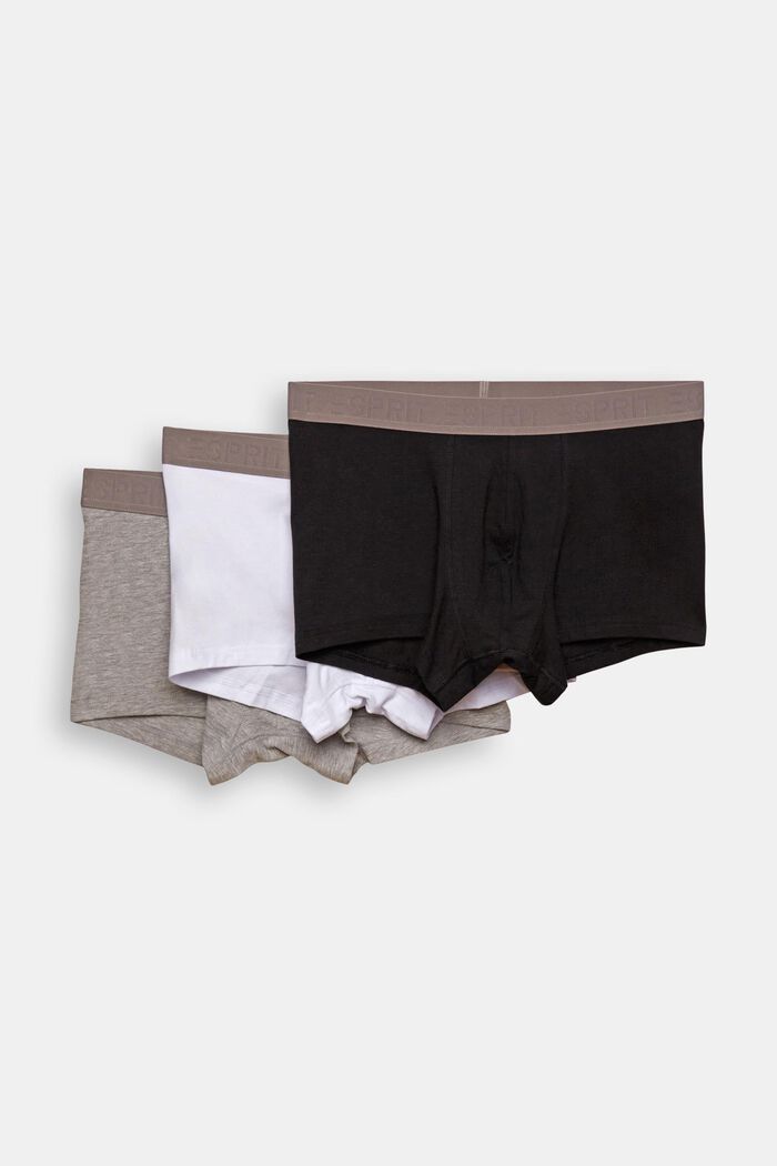 Shorts da uomo corti in cotone elasticizzato, confezione multipla, GREY, overview