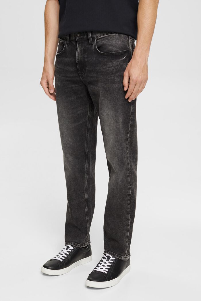 Jeans elasticizzati con effetto slavato, BLACK MEDIUM WASHED, detail image number 0