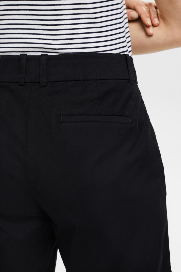 Pantaloncini in twill con risvolto, BLACK, detail image number 4