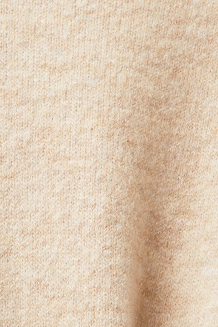 Cardigan lungo aperto davanti in misto lana, SAND, detail image number 5