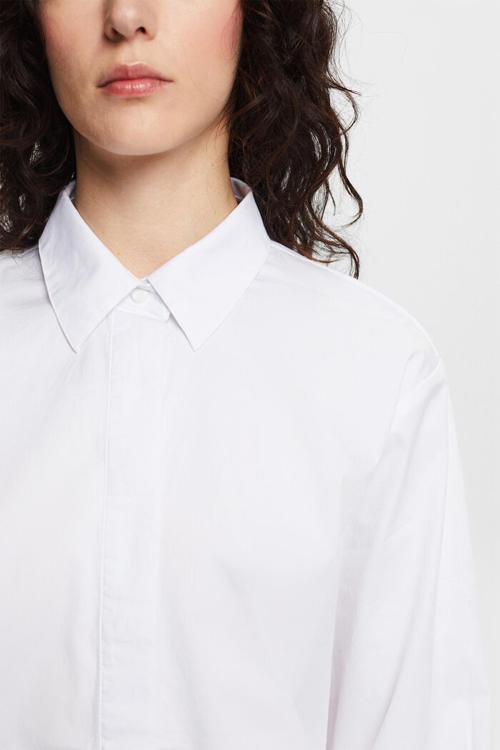 Camicia blusata dal taglio ampio, WHITE, detail image number 3